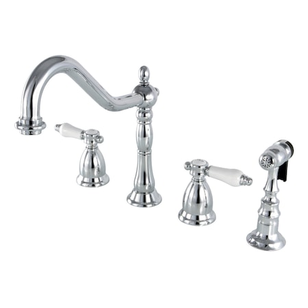 Kingston Brass KS1791BPLBS Widespread Kitchen Faucet, Polished Chrome KS1791BPLBS